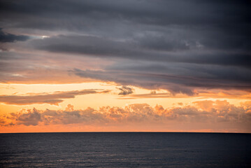 Naklejka na ściany i meble Sunrise over the Mediterranean from the city of Aguilas, Murcia, Spain