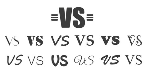 Set of versus logo letters