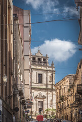 Fototapeta na wymiar Old Enna City Centre and Santa Chiara Church in the Background, Sicily, Italy, Europe