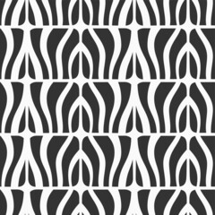 Abstract seamless vector pattern. Ornamental striped stylish black and white background. Repeating ornament.
