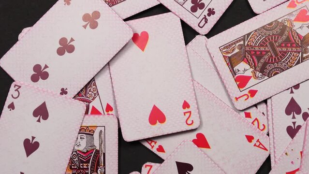 playing cards on a turn table
