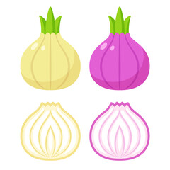 White and red onion