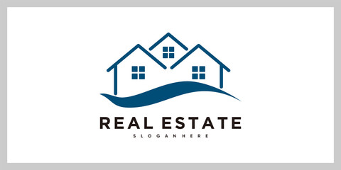 Real estate logo design with style and creative concept