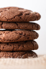 Stack of delicious homemade chocolate cookies