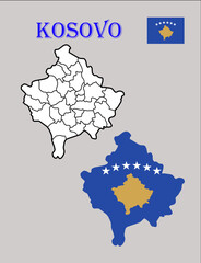Kosovo Map Flag