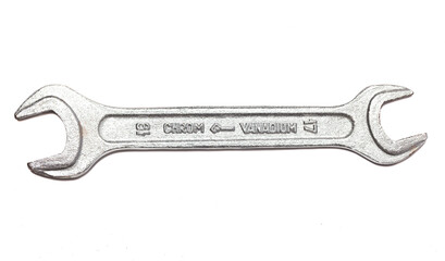 Wrench metal spanner isolated on white background
