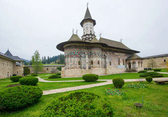 Architecture of the Orthodox monastery Sucevita..