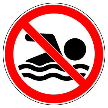 vsrr413 VectorSignRoundRed vsrr - german: Verbotszeichen . Schwimmen verboten . english: prohibition sign . no swimming . vector sign . transparent . AI 10 / EPS 10 . g11216