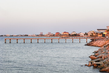 Shot of the Coast of Pensacola Beach at twilight, Florida, United States