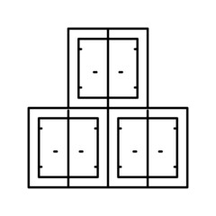 container stack port line icon vector illustration