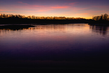 sunset over the river