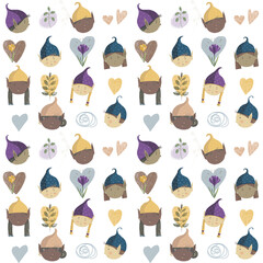 Elves. Digital seamless patterns.