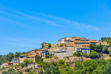 Fototapeta na wymiar Village of Sainte-Croix-du-Verdon on a summer day with blue sky in Provence, France