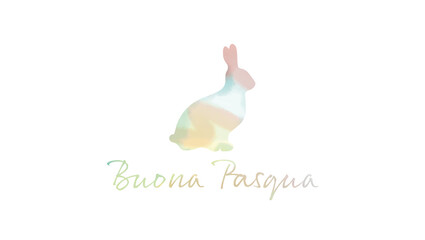 Ostergrußkarte mit Osterhasen und 