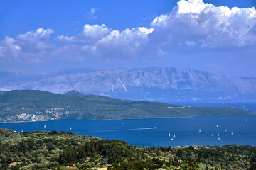 Fototapeta na wymiar View from the Greek island of Lefkada to the Ionian Sea