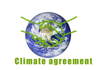 Save The World. Earth globe, arrangement, planet earth. Handshake plants creative work nature protection, taking care of nature. Ecology, co2 emissions, pollution reduction Agreement to protect nature