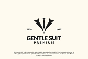 Fototapeta na wymiar Tuxedo gentle suit logo design