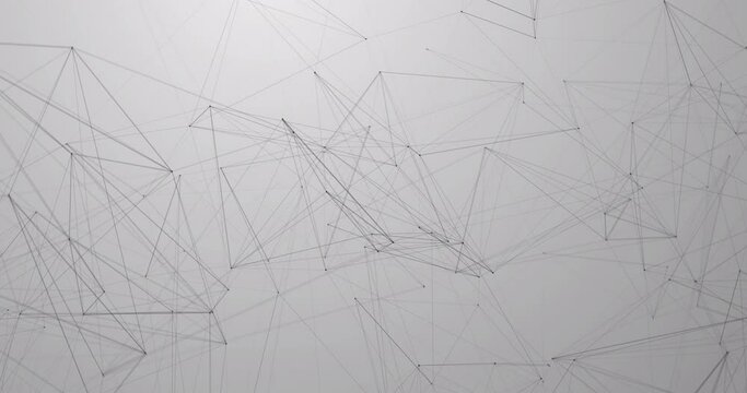 White technological geometric background with transforming plexus lines. The concept of blockchain, business, medicine, innovation, presentations, neural networks. 4K video