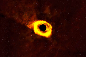 Black hole in deep space. Elements of this image furnished by NASA