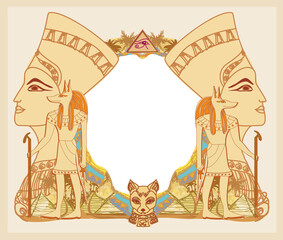Ancient egypt abstract vintage frame - 488395120