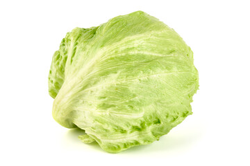 Fresh Iceberg salad, isolated on white background.