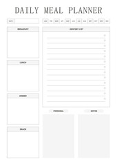 Daily Meal Planner Templates Sheet.