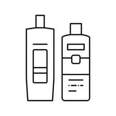 balm and hair conditioner packages line icon vector illustration