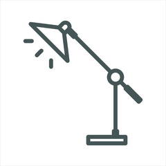 Study Work Desk Table Lamp Simple Line Icon
