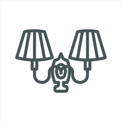 Classic Wall Lamp Simple Line Icon Architecture Interior Lamp