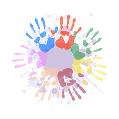 Human hand print vector illustration