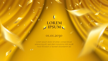 Yellow curtain plus confetti