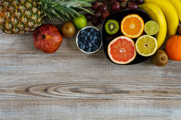 Fruits on a wooden table