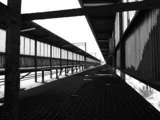 Ramp at washing station for trains