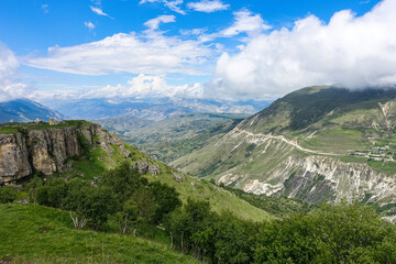 Fototapeta na wymiar View of the Matlas plateau. Khunzakhsky district. Dagestan Russia 2021