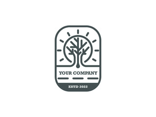 Flat brand company logo design vector and template