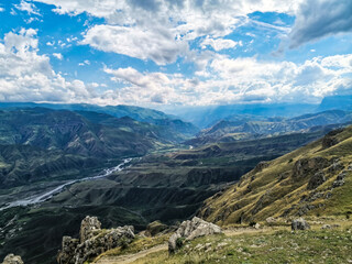 Fototapeta na wymiar Breathtaking mountain view in Dagestan, Caucasus. Russia 2021