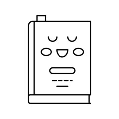 children paper book line icon vector illustration