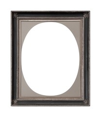 Silver frame for paintings, mirrors or photo isolated on white background