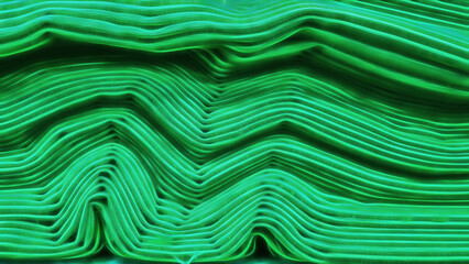 Fototapeta premium horizontally folded green material arranged in an interested wave shape
