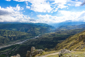 Fototapeta na wymiar Breathtaking mountain view in Dagestan, Caucasus. Russia 2021