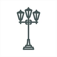 Street Lamp Light Pole Simple Line Icon