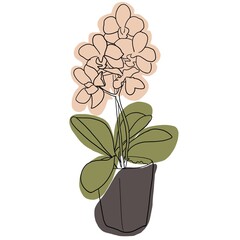 illustration of a hand drawing flower