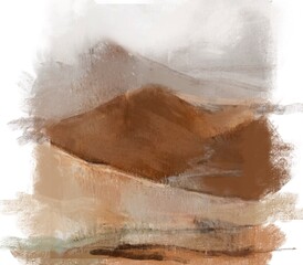 Mountains art pastels  illustration sketch 