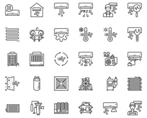 HVAC systems icon vector , air conditioning, indoor air quality,