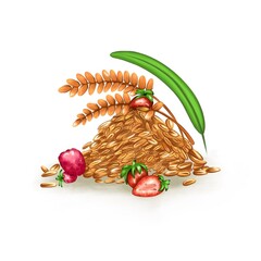 Cereal porridge with juicy strawberry flavor