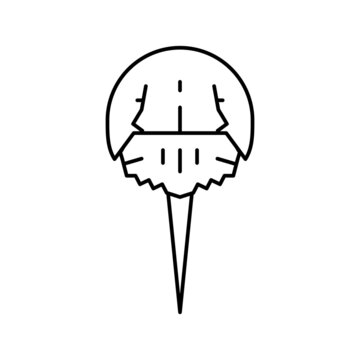 recommend clip art: arthropod horseshoe crab ocean line icon vector illustration