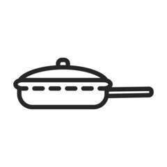 Pan vector outline icon. Vector illustration kitchenware, on white background. Isolated outline illustration icon of pan .