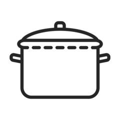 Saucepan pan vector outline icon. Vector illustration pot on white background. Isolated outline illustration icon of saucepan, pan .