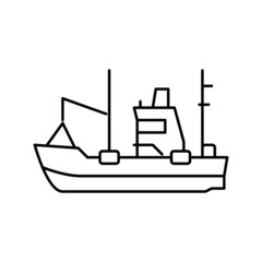 fishing boat line icon vector illustration