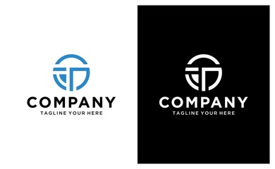 Alphabet letters monogram icon logo GT or TG vector template. on a black and white background.